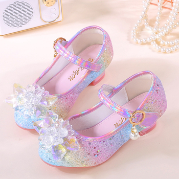 Lányok bőr cipője — hercegnői stílus, koreai stílus, Velcro-zárás (PU felsőrész, bőr belső, PU talpbetét, gumitalp)