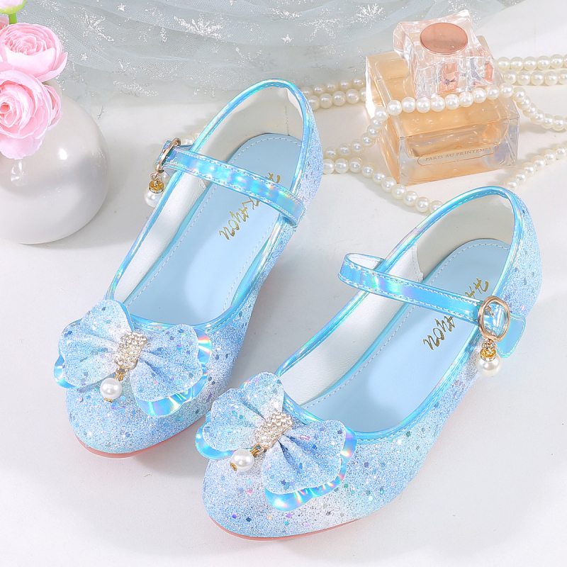 Lányok bőr cipője — hercegnői stílus, koreai stílus, Velcro-zárás (PU felsőrész, bőr belső, PU talpbetét, gumitalp)