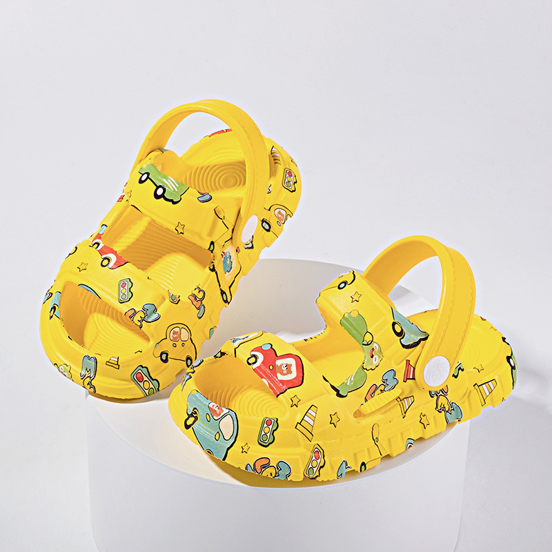 Bērnu pludmales čības ar karikatūras drukas motīvu, EVA augšdaļa un zole, vecums 7–16, vasara