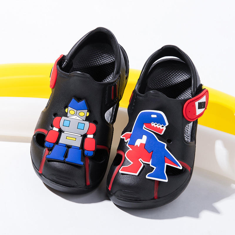 Bērnu pludmales čības ar karikatūras drukas motīvu, EVA augšdaļa un zole, vecums 7–16, vasara