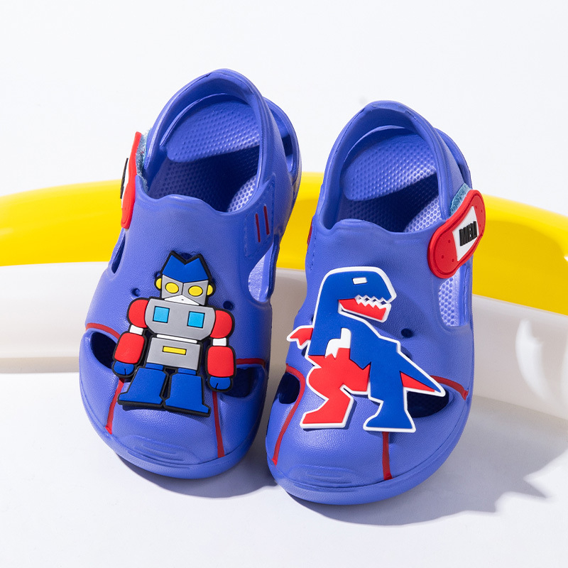 Bērnu pludmales čības ar karikatūras drukas motīvu, EVA augšdaļa un zole, vecums 7–16, vasara