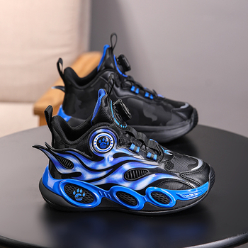 Fiúknak kosárlabda cipő — felsőrész szintetikus bőrből, EVA talp, vízálló, csúszásálló, rajzfilm mintával, 4-16 éveseknek