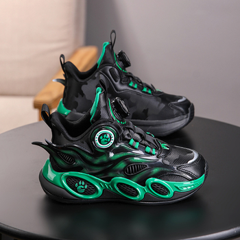 Fiúknak kosárlabda cipő — felsőrész szintetikus bőrből, EVA talp, vízálló, csúszásálló, rajzfilm mintával, 4-16 éveseknek