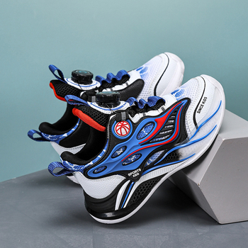 Gyerekek futócipői - 2025 tavasz, hálós felsőrész, EVA talp, könnyű, lélegző, gombos zárás