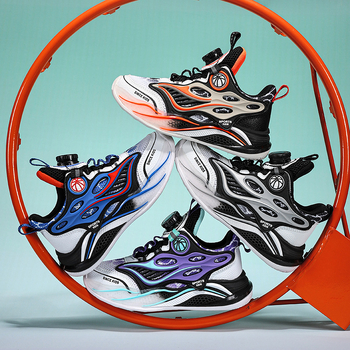 Gyerekek futócipői - 2025 tavasz, hálós felsőrész, EVA talp, könnyű, lélegző, gombos zárás