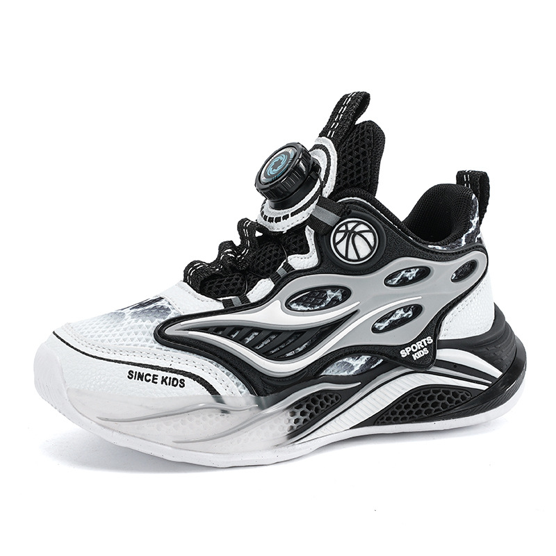 Gyerekek futócipői - 2025 tavasz, hálós felsőrész, EVA talp, könnyű, lélegző, gombos zárás