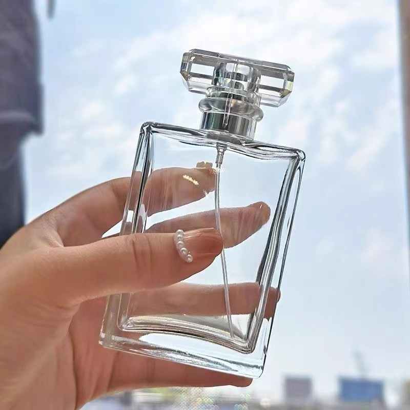 Kvadratna staklena bočica za parfem, prilagodljiva, Silk-screen otisak sa srebrnim pečatom, brend Standard tuo