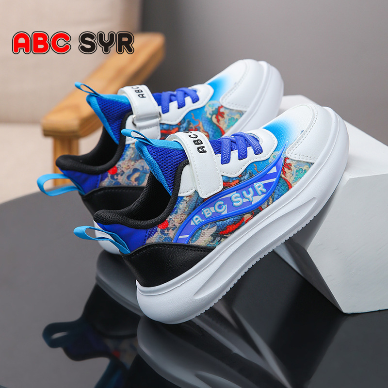 Bērnu sporta apavi ar plānu zoli, tīklota virsma, zemā augšdaļa, Velcro aizdare, elpojoši, pretslīdes EVA zole