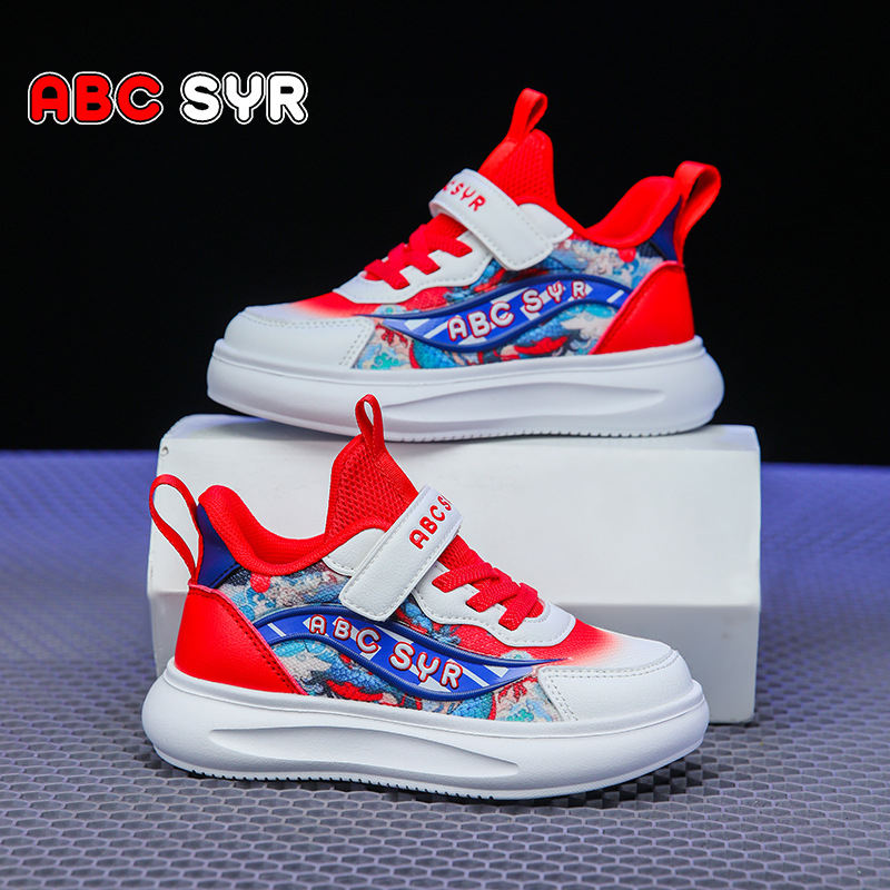 Bērnu sporta apavi ar plānu zoli, tīklota virsma, zemā augšdaļa, Velcro aizdare, elpojoši, pretslīdes EVA zole