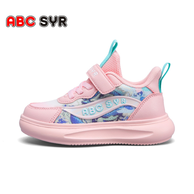 Bērnu sporta apavi ar plānu zoli, tīklota virsma, zemā augšdaļa, Velcro aizdare, elpojoši, pretslīdes EVA zole