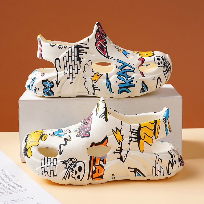 Unisex bērnu sandales ar EVA augšdaļu, caurumiņiem, ikdienas pludmales kurpes vasarai, vecums 1-16