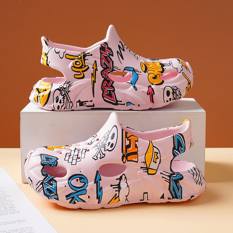 Unisex bērnu sandales ar EVA augšdaļu, caurumiņiem, ikdienas pludmales kurpes vasarai, vecums 1-16