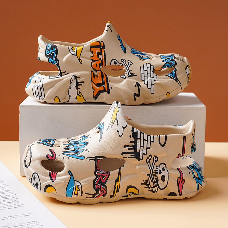 Unisex bērnu sandales ar EVA augšdaļu, caurumiņiem, ikdienas pludmales kurpes vasarai, vecums 1-16