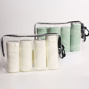 Set putničkih plastičnih bočica za kozmetiku - HDPE, blow molding, prijenosne prazne bočice za šampon, tuš gel, losion i kremu (HY, Zhejiang)