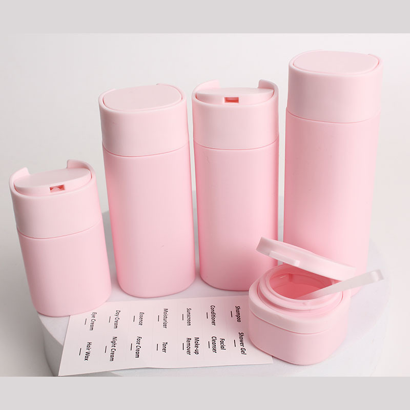 Set putničkih plastičnih bočica za kozmetiku - HDPE, blow molding, prijenosne prazne bočice za šampon, tuš gel, losion i kremu (HY, Zhejiang)