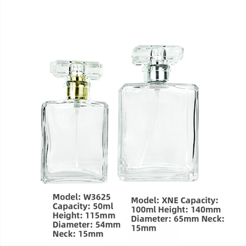 Μπουκάλι αρώματος από κρύσταλλο γυαλί, τετράγωνο σχήμα, παχύ κάτω και σπρέι με κλικ, δυνατότητα εκτύπωσης λογότυπου