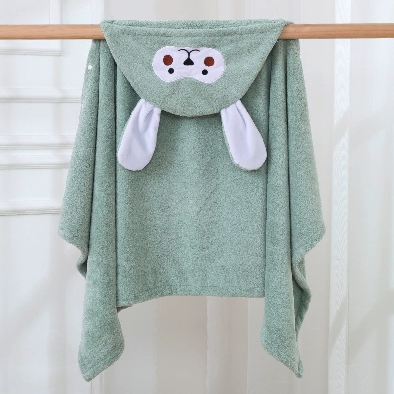 Vaikų rankšluostis su gobtuvu – koralo veliūras, 150D, sugėrimas 0–5 s, Prekės ženklas: Fishing ye, tinka kūdikiams ir vaikams