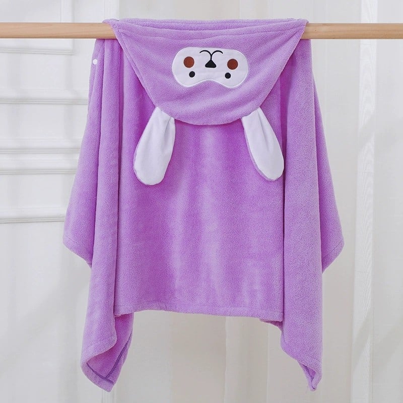 Vaikų rankšluostis su gobtuvu – koralo veliūras, 150D, sugėrimas 0–5 s, Prekės ženklas: Fishing ye, tinka kūdikiams ir vaikams