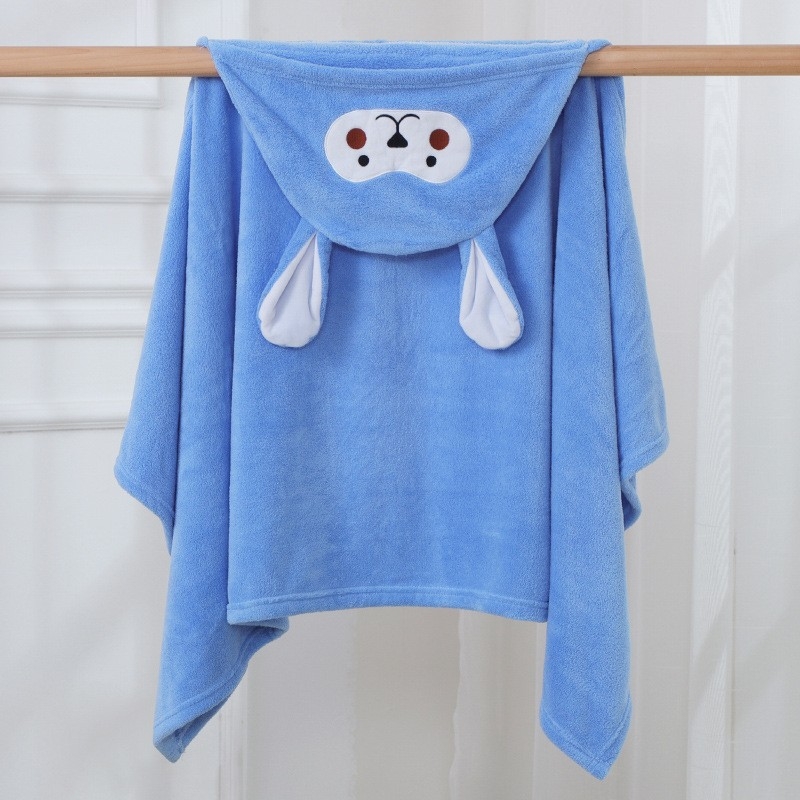 Vaikų rankšluostis su gobtuvu – koralo veliūras, 150D, sugėrimas 0–5 s, Prekės ženklas: Fishing ye, tinka kūdikiams ir vaikams