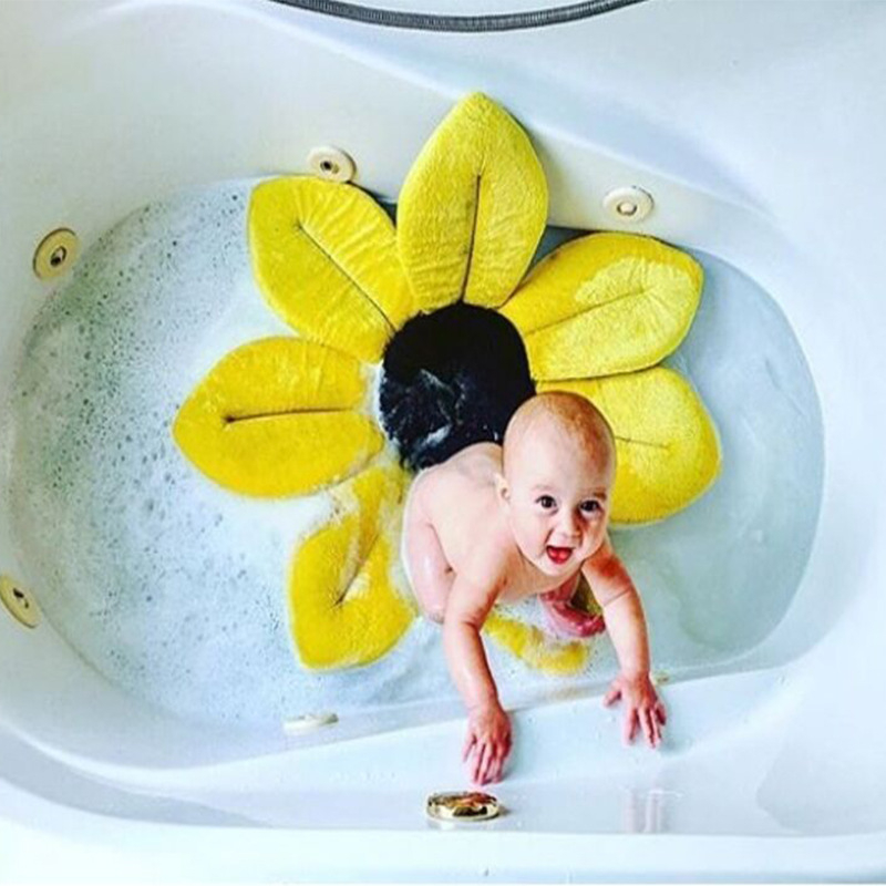 Kūdikio ropojimo kilimėlis su saulėgrąžų motyvu, audinys, 2 cm storio, skirtas kūdikiams 0–3 metų, interaktyvūs žaislai motorikos, regos ir rankų- akių koordinacijai