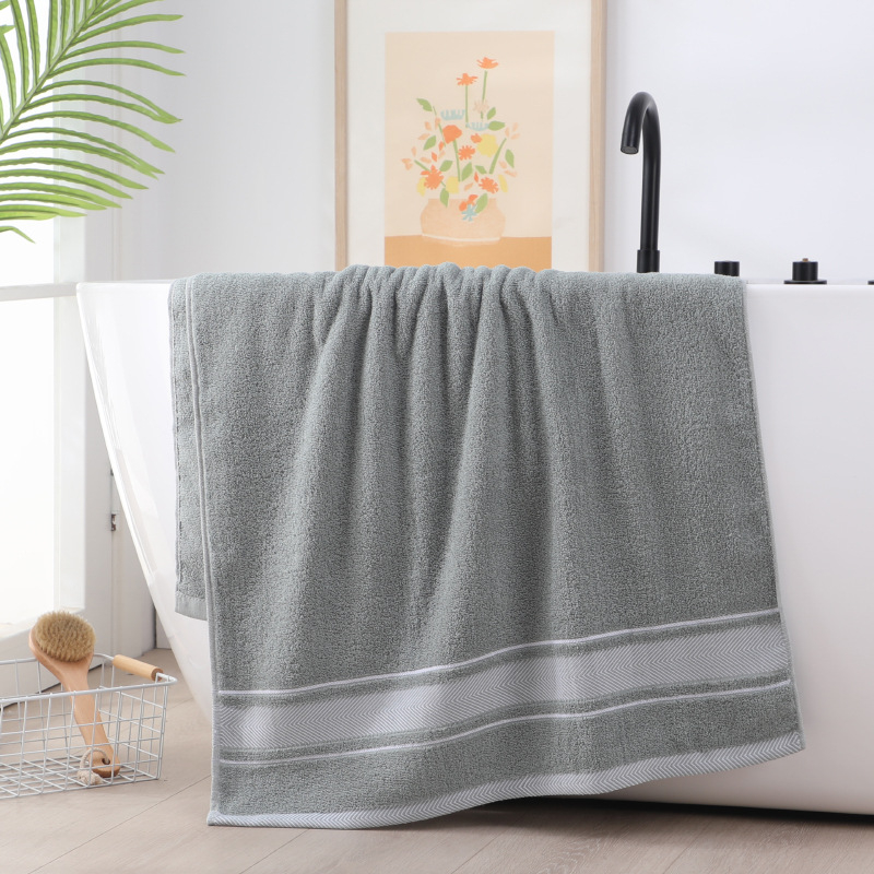 Vonios rankšluostis iš 100% medvilnės, 300–400 g, 32 siūlai, paprastas audinys, galimas apdirbimo pritaikymas