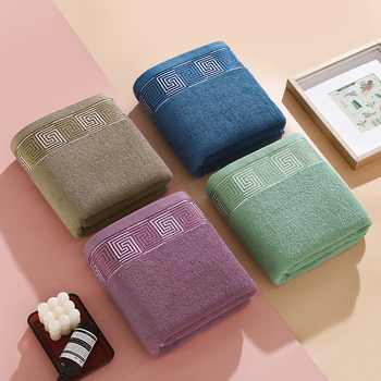 Chengli 100% medvilnės dušo rankšluostis, Jacquard paprastas audinys, 350 g, 32s/14s siūlai