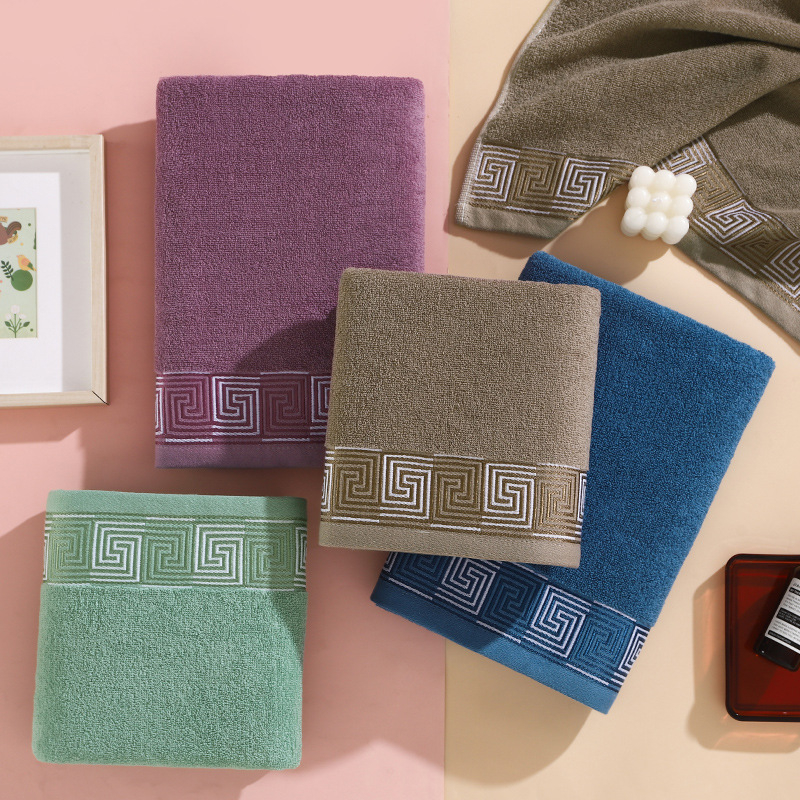 Chengli 100% medvilnės dušo rankšluostis, Jacquard paprastas audinys, 350 g, 32s/14s siūlai