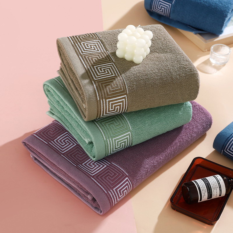 Chengli 100% medvilnės dušo rankšluostis, Jacquard paprastas audinys, 350 g, 32s/14s siūlai