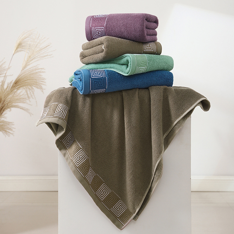 Chengli 100% medvilnės dušo rankšluostis, Jacquard paprastas audinys, 350 g, 32s/14s siūlai