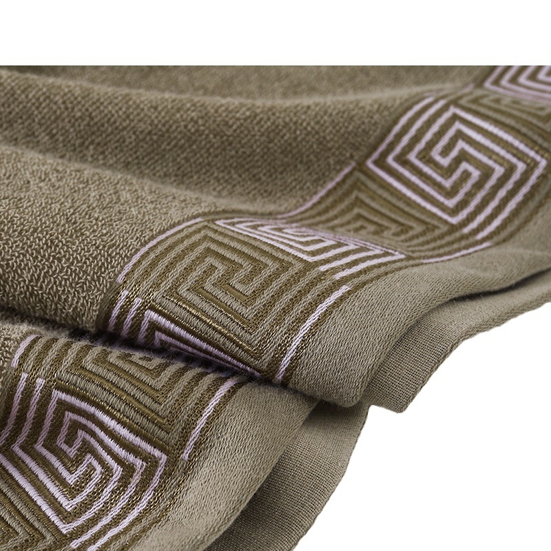 Chengli 100% medvilnės dušo rankšluostis, Jacquard paprastas audinys, 350 g, 32s/14s siūlai