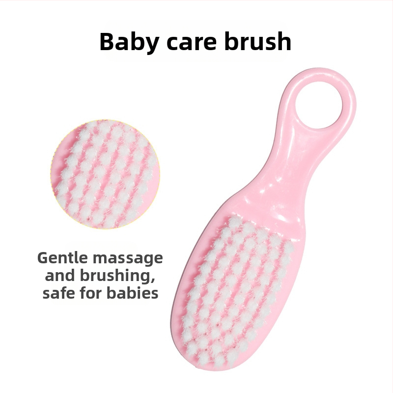 Бебешки комплект за грижа: осемчастен комплект за поддръжка на нокти с ножици, гребени и четки, назален аспиратор, EVA опаковка — пластмаса + неръждаема стомана