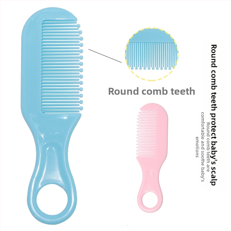 Бебешки комплект за грижа: осемчастен комплект за поддръжка на нокти с ножици, гребени и четки, назален аспиратор, EVA опаковка — пластмаса + неръждаема стомана