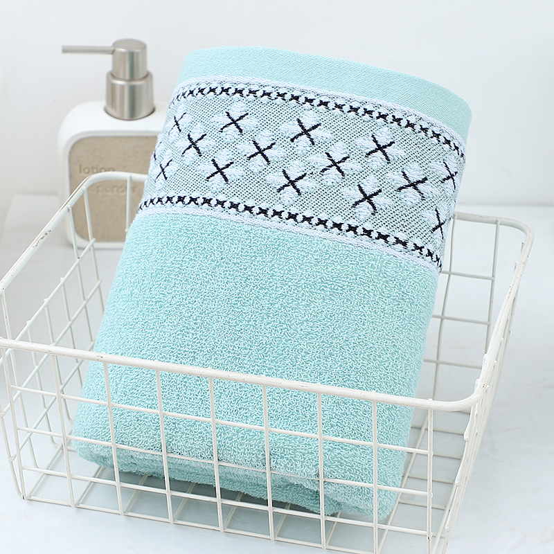 Jacquard vonios rankšluostis, 100% medvilnė, siūlas 32s/14s, svoris 200 g/m² arba daugiau