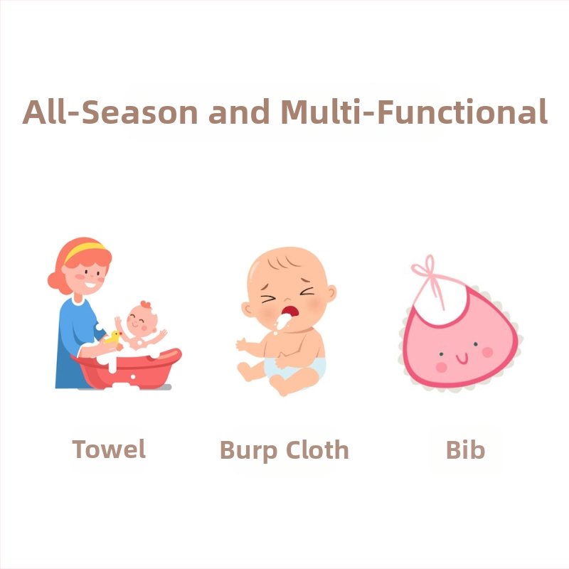 6-слоен лигавник за бебета от бамбукови влакна, попивателен, квадратен със карикатурен принт, за окачване