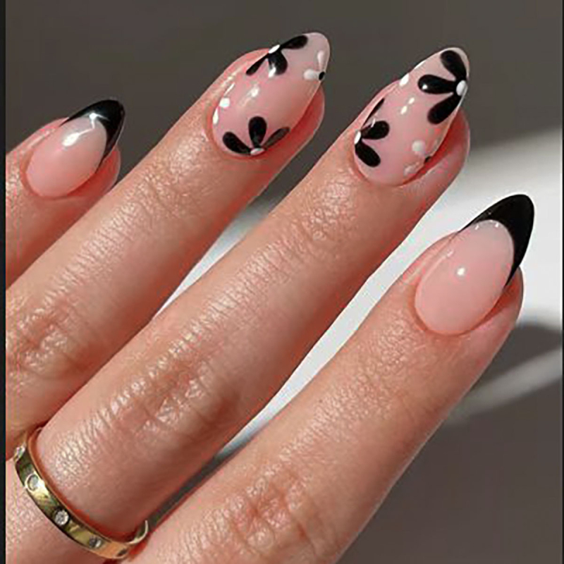 Jieyan umjetni nokti u badem obliku – Francuski stil, uklonjivi nokti za dame