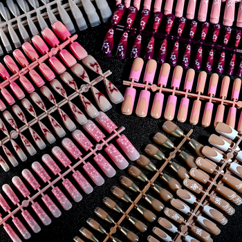 Umjetni nokti, mandlovog oblika, francuski stil, skup od 120 komada, u vrećici