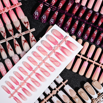 Umjetni nokti, mandlovog oblika, francuski stil, skup od 120 komada, u vrećici