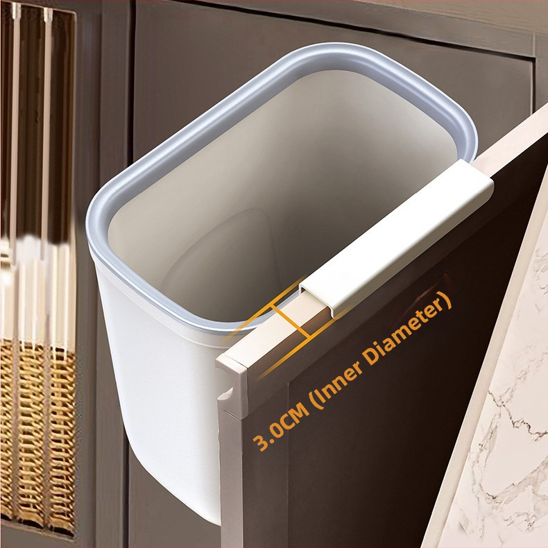 Стенен кош за отпадъци, овална форма, 12 л, пластмасов, закачен към стената