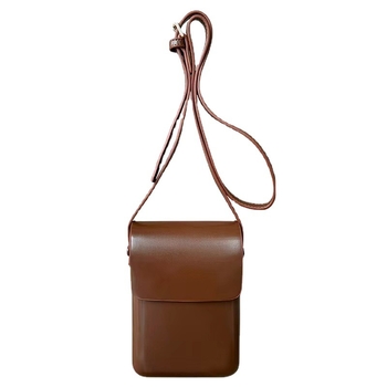 Κάθετη τετράγωνη crossbody τσάντα με καπάκι, PU υλικό, θήκη για κινητό, αστικός σχεδιασμός