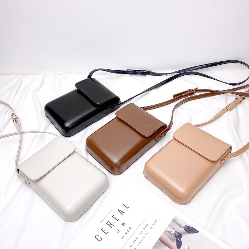 Függőleges, négyzet alakú crossbody táska fedéllel, PU anyag, mobiltelefon rekesz, utcai trend dizájn