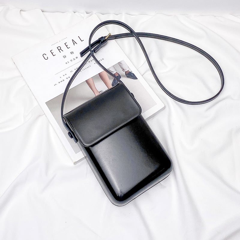 Függőleges, négyzet alakú crossbody táska fedéllel, PU anyag, mobiltelefon rekesz, utcai trend dizájn