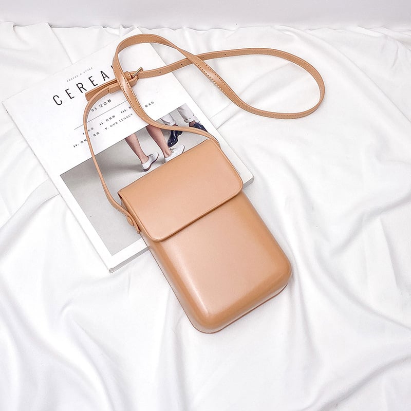 Függőleges, négyzet alakú crossbody táska fedéllel, PU anyag, mobiltelefon rekesz, utcai trend dizájn
