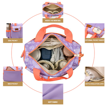 Τσάντα μαμά με μόνωση από αλουμινόφυλλο, μεγάλη χωρητικότητα, ύφασμα Oxford, αναπνεύσιμη επένδυση