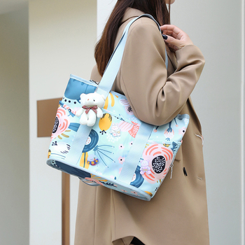 Νάιλον Τσάντα για Μαμάδες, Μεγάλη Χωρητικότητα, Διαχωρισμός Στεγνά-Υγρά, Ελαφριά, Εργονομικό Πίσω Πάνελ, Συμβατή με Καρότσι