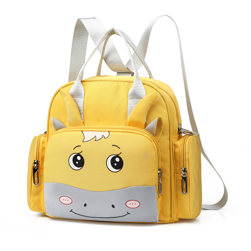 Geantă maternă pentru bebeluș – Nailon, model desene animate, impermeabilă, separare umedă/uscată, capacitate mare