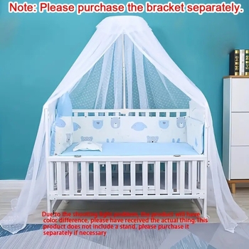 Детска мрежа против комари за креватче с куполна форма, сгъваема подиумна конструкция, единична врата, полиестерна тъкан, рамка от стомана/жица