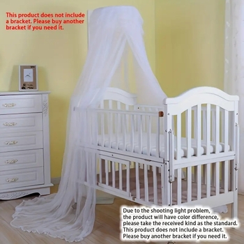 Детска мрежа против комари за креватче с куполна форма, сгъваема подиумна конструкция, единична врата, полиестерна тъкан, рамка от стомана/жица