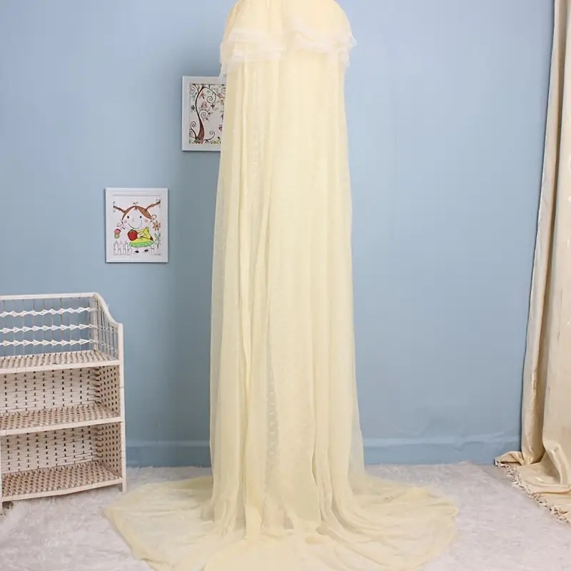 Детска мрежа против комари за креватче с куполна форма, сгъваема подиумна конструкция, единична врата, полиестерна тъкан, рамка от стомана/жица