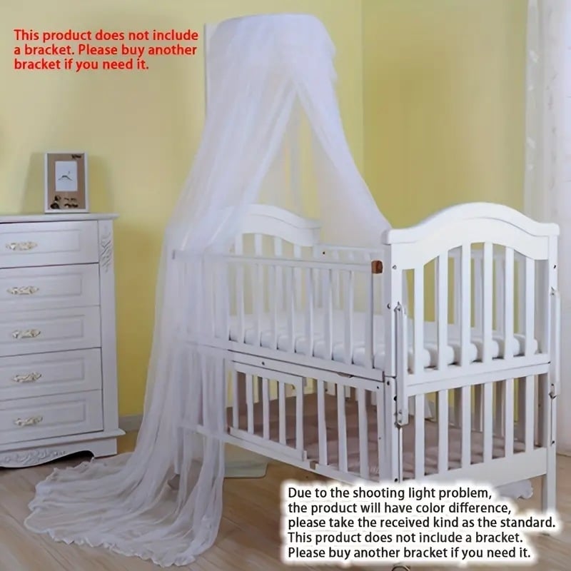 Детска мрежа против комари за креватче с куполна форма, сгъваема подиумна конструкция, единична врата, полиестерна тъкан, рамка от стомана/жица