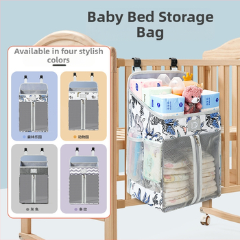 Pakabamas krepšys vaikų kambariui — poliesteris, sieninis laikiklis, daugiafunkcinis organizatorius su karikatūriniu 3D stiliumi